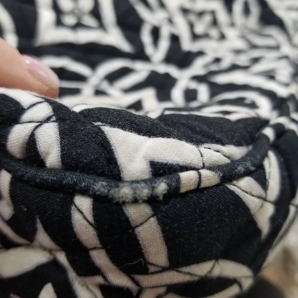 Vera Bradley Black & White Cotton Quilted Adjustable Crossbody or Shoulder Bag